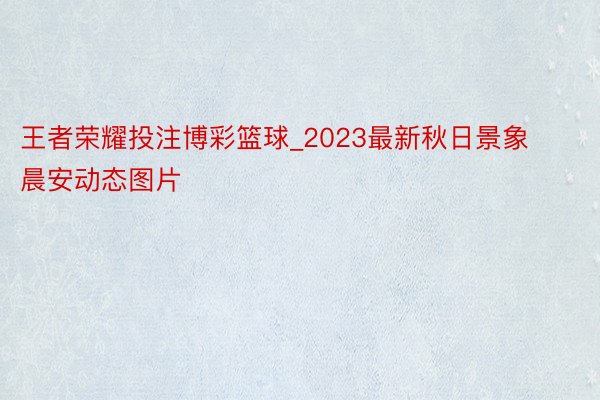 王者荣耀投注博彩篮球_2023最新秋日景象晨安动态图片
